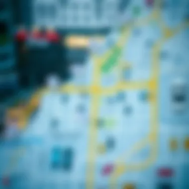 Dubai Parking Zones and Regulations Map A detailed map of Dubai highlighting various parking zones and regulations for residents and visitors.