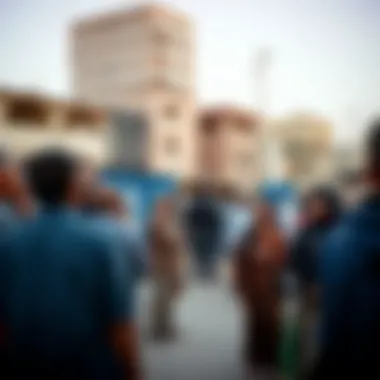 Community gathering reflecting local dynamics in Deira