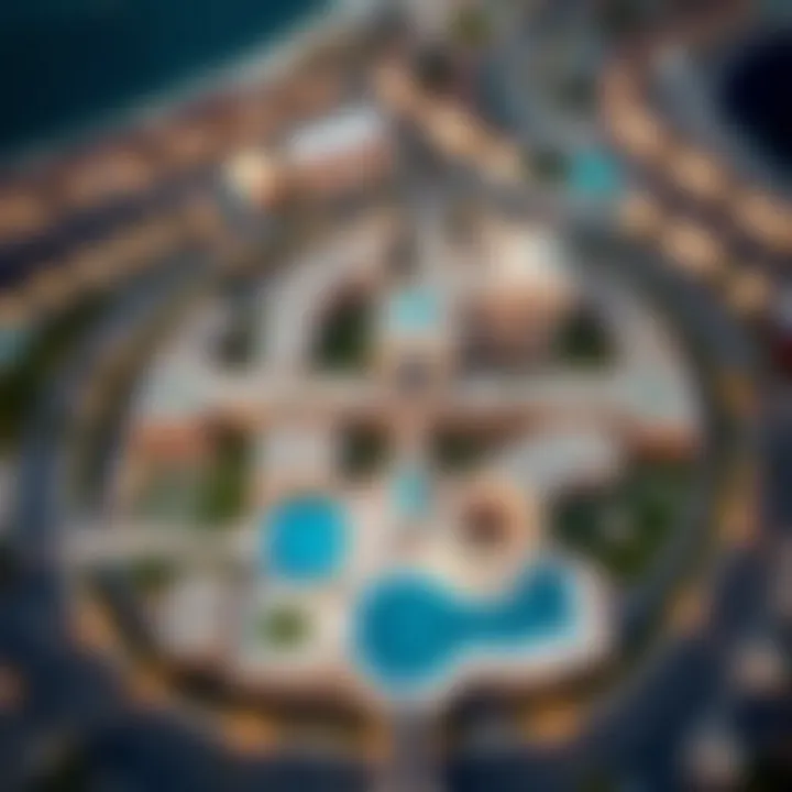 Aerial Layout of Qat Al Khibisi Aerial view of Qat Al Khibisi showcasing its architectural layout