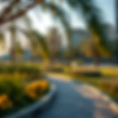 A detailed shot of the park's eco-friendly amenities contributing to sustainable urban living