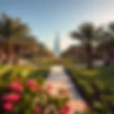 A panoramic view of Rabdan Park showcasing its lush greenery and well-designed pathways