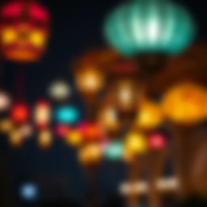 Festive Ramadan Lanterns Colorful lanterns illuminating a festive Ramadan night