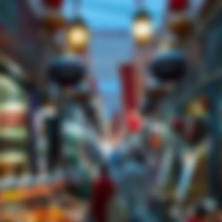 Souk Celebrations During Ramadan Vibrant souk decorated for the Ramadan celebrations