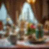 Traditional iftar setting with dates and Arabic coffee