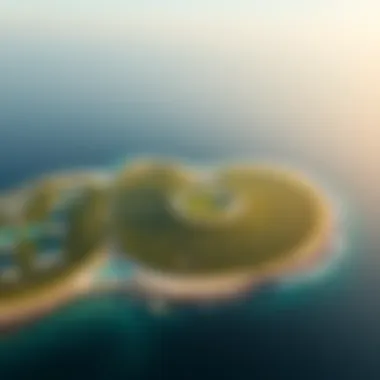 Aerial view of Ramhan Island showcasing its lush greenery and coastal lines