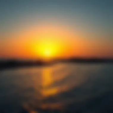 Sunset view over Ramhan Island's coastline, emphasizing tranquility