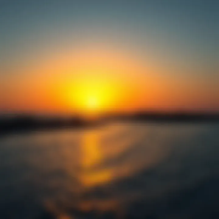 Sunset view over Ramhan Island's coastline, emphasizing tranquility