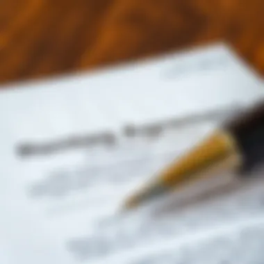 Close-up of a rental agreement showcasing essential clauses