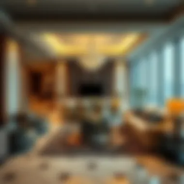 Elegance and Comfort Inside Salon Sky View Tower Marina Luxurious interior amenities of the Salon Sky View Tower Marina