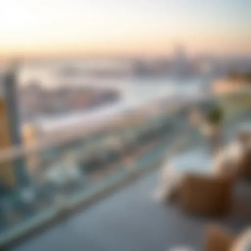 Stunning view of the Dubai coastline from a luxurious balcony