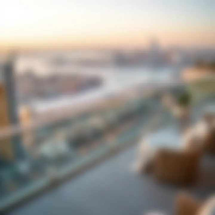 Stunning view of the Dubai coastline from a luxurious balcony