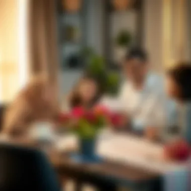 Family Support in Visa Sponsorship A family discussing plans at a dining table