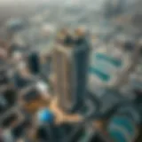 Stunning aerial view of The Address Sky View showcasing its unique architecture