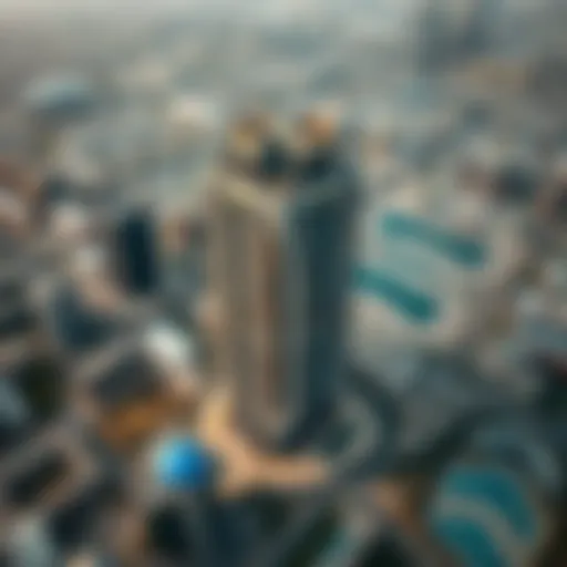 Stunning aerial view of The Address Sky View showcasing its unique architecture