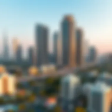 Real estate dynamics illustrated through a modern Dubai skyline