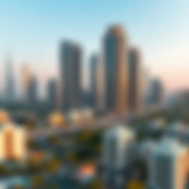 Real estate dynamics illustrated through a modern Dubai skyline