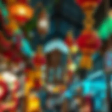 Ramadan Festive Decorations Festive decorations symbolizing Ramadan in a bustling market