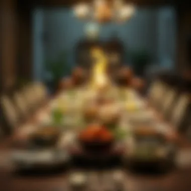 Iftar Table Setting Traditional Iftar table set with an array of dishes