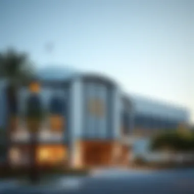 Modern Architectural Excellence in Dubai Schools Exterior view of a prestigious school in Dubai showcasing modern architecture