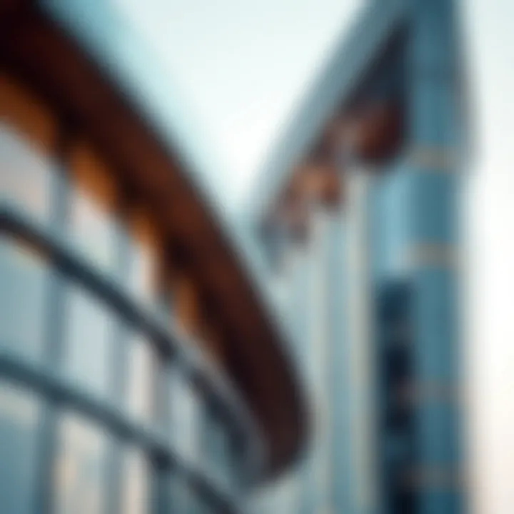 Architectural details of Trafalgar Tower showcasing modern design
