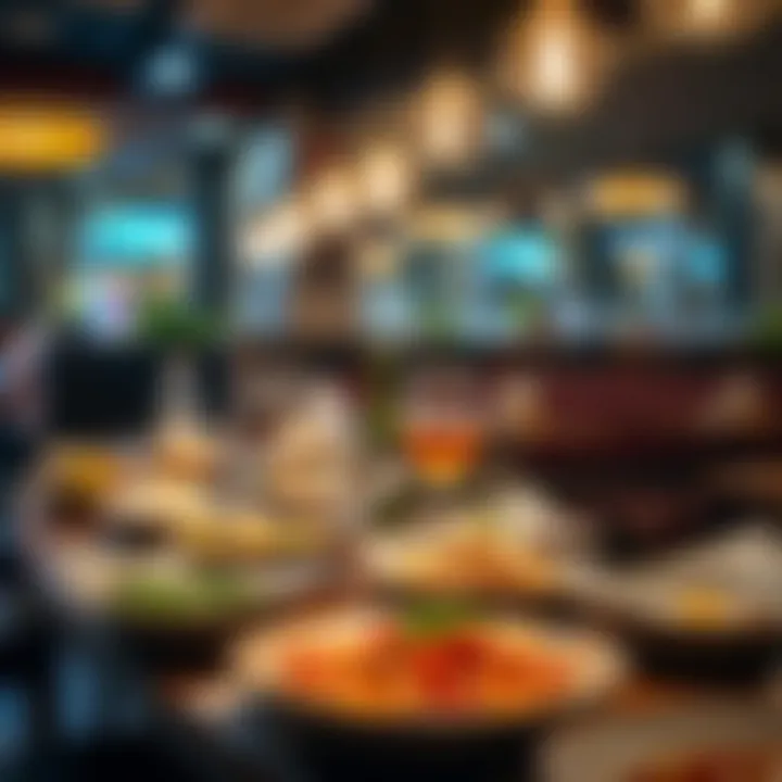 Diverse Culinary Offerings A vibrant spread of international cuisines at a popular Umm Suqeim eatery