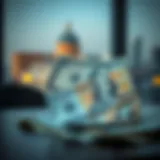 Currency notes representing USD and AED