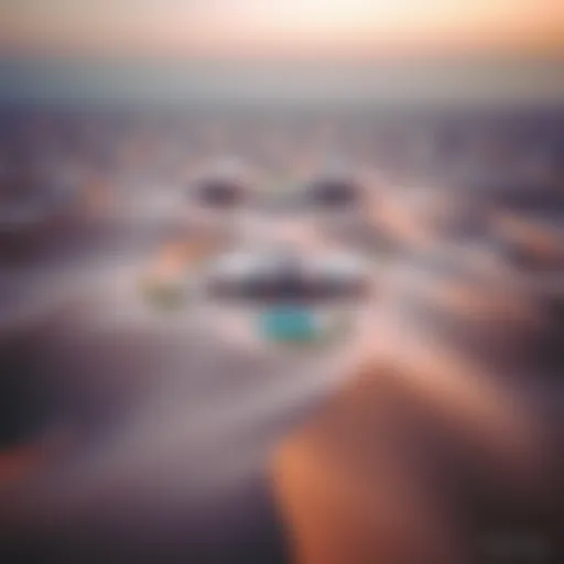 Aerial view of dune properties in Dubai showcasing unique landscapes