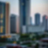 Modern Dubai skyline with residential buildings