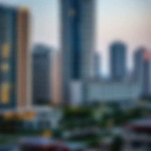 Modern Dubai skyline with residential buildings