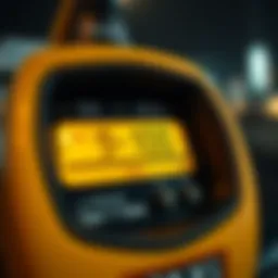 Detailed view of a Dubai taxi meter displaying fare calculation