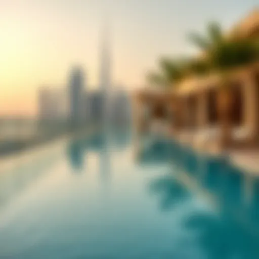 Breathtaking Poolside Experience at W Residences Lush pool area with stunning city views