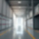 Contemporary warehouse interior showcasing storage solutions