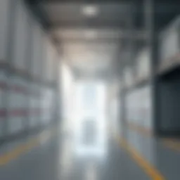 Contemporary warehouse interior showcasing storage solutions